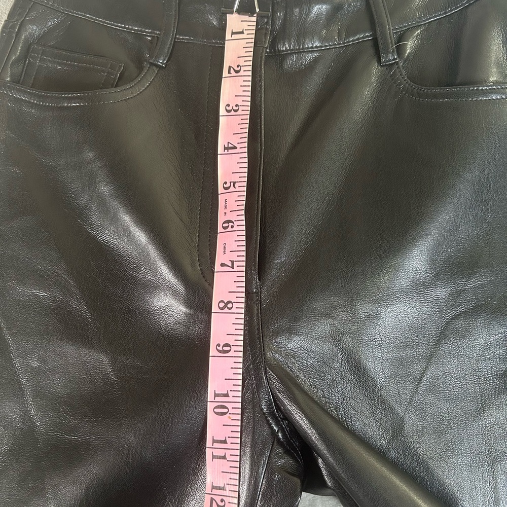 Aritzia Wilfred Sleek Black Straight Leg faux leather Jeans - Picture 7 of 11